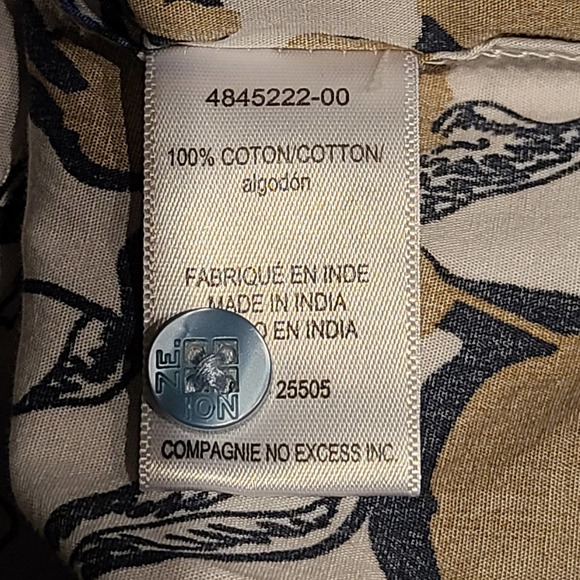 NOIZE AMSTRDM Blue Floral Short Sleeve Button Down Shirt Men's Large‎ - Picture 10 of 11